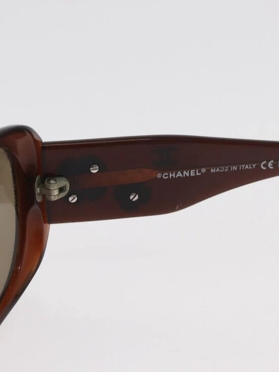 CHANEL Sunglasses plastic Brown CC Auth BA13212 main image 3